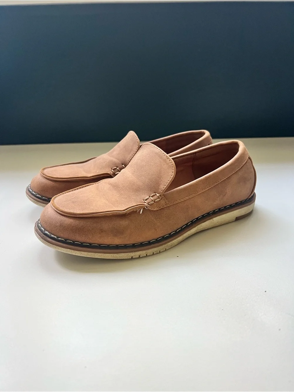 Boys Casual Tan Slip-On Loafers
